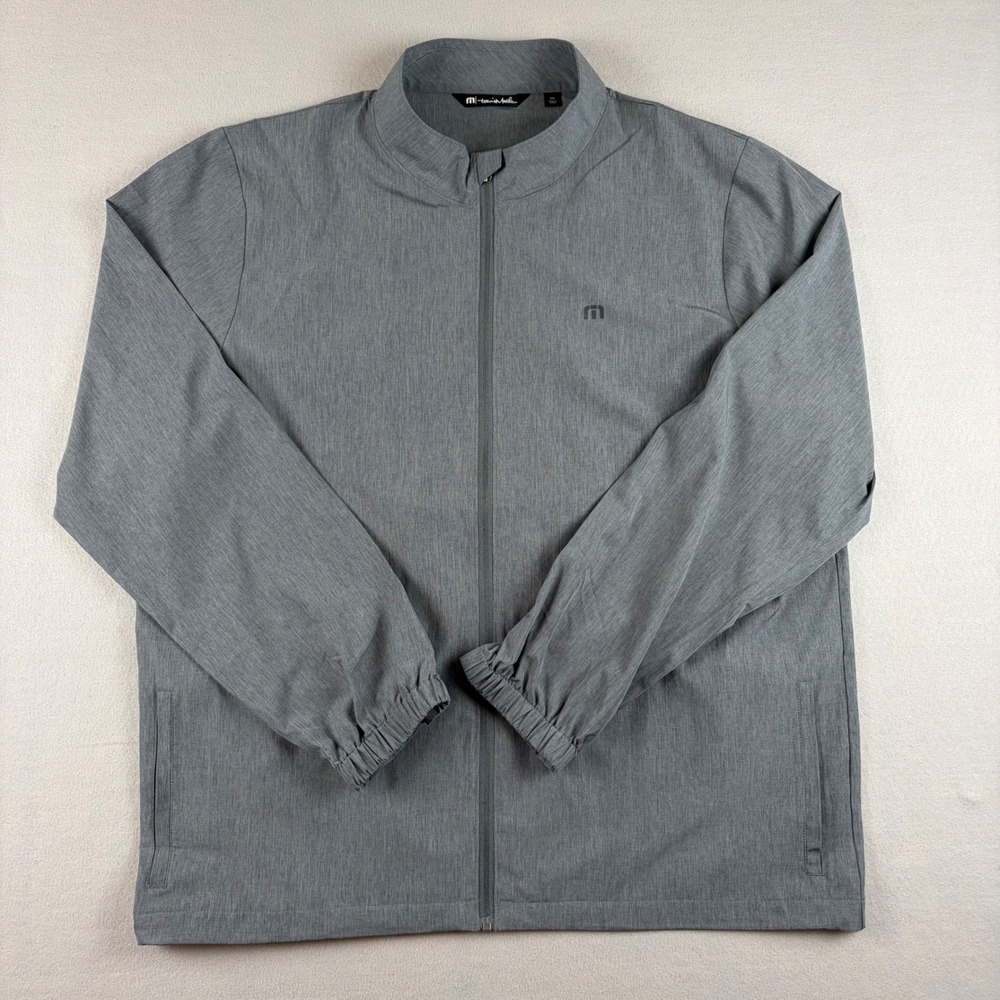 Travis Mathew Road Soda Mens XXL Gray Full Zip Performance Windbreaker Jacket